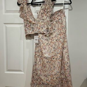 Free People Ivory Floral Two-Piece Set